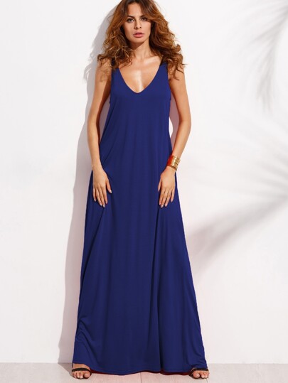 Double V Neck Jersey Tent Dress