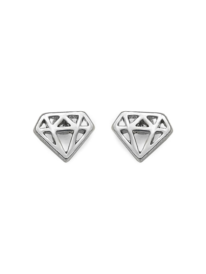 Hollow Diamond Shaped Stud Earrings