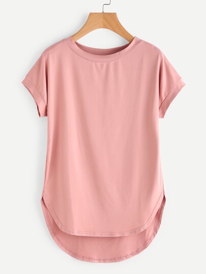 High Low Curved Hem Tshirt