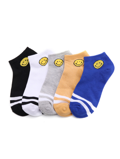 Emoji Print Invisible Socks 5pairs