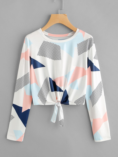 T-shirt con stampa geometrica