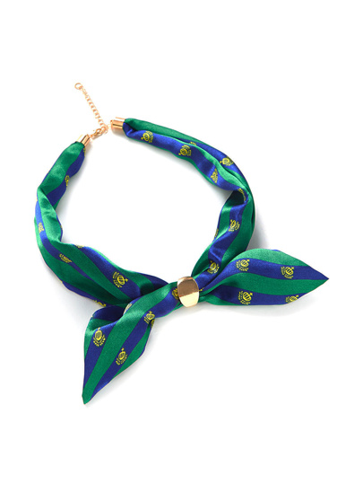 Block Striped Chain Linked Satin Neckerchief