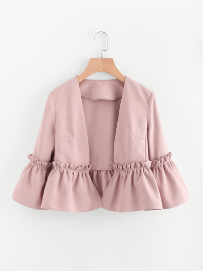 Blazer de manga acampanada con detalle de volantes
