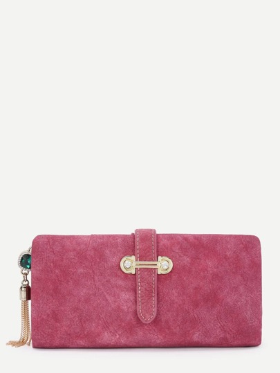 Chain Tassel Detail PU Wallet Set