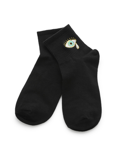 Eye Embroidery Detail Ankle Socks