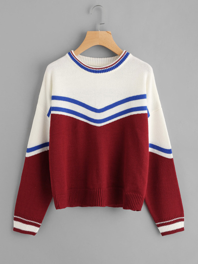 Pull avec garniture de rayure