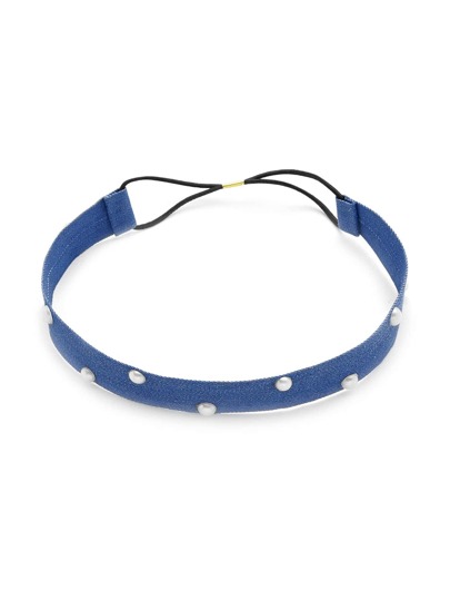Faux Pearl Denim Headband
