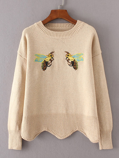 Maglione con ricamo di ape