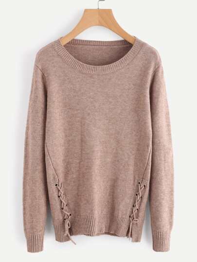 Maglione con laccetti laterali