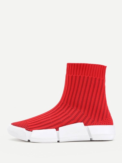 Knit Sock High Top Sneakers