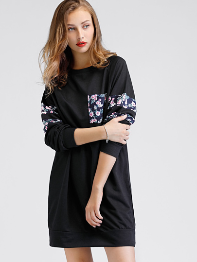 Sweat-shirt robe manche raglan contrasté