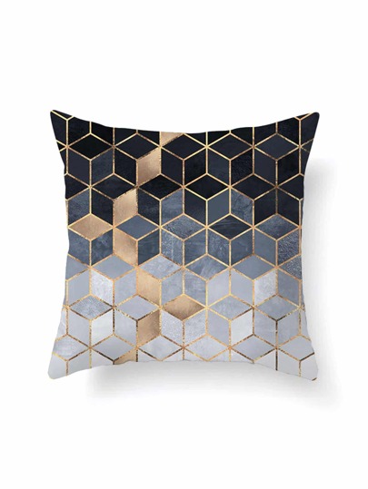 Ombre Geometric Print Pillowcase Cover