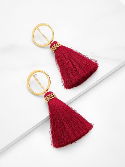 Pendientes con flecos en dos tonos