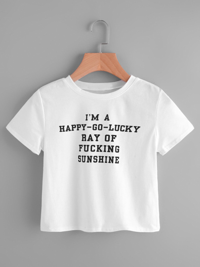 T-shirt con stampa di slogan