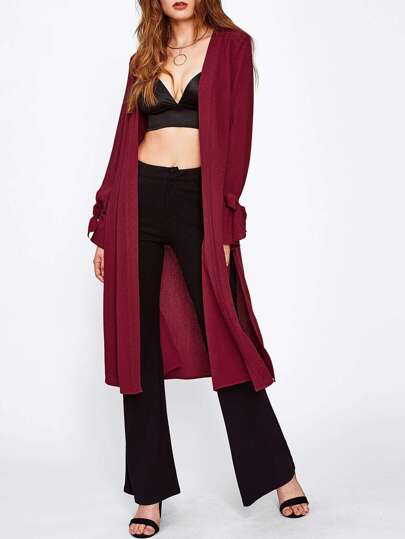 Manteau fendu avec ceinture
