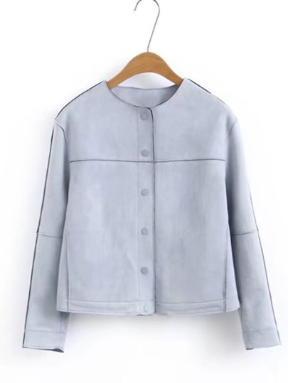 Wildleder Jacke mit Knöpfe und Naht