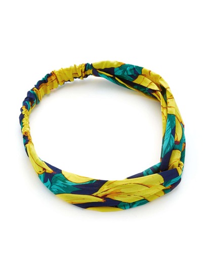 Banana Print Twist Headband
