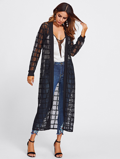 Kimono â maille à carreaux
