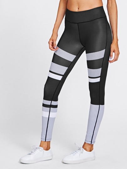 Leggins de deporte con panel en contraste