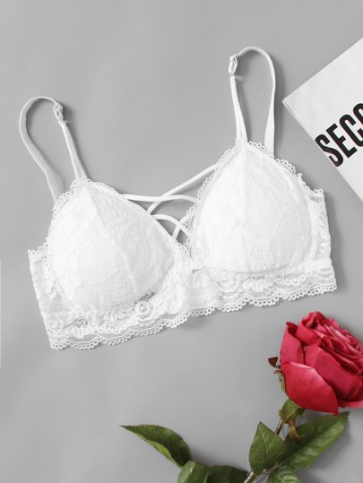 Brassière con pannello in pizzo