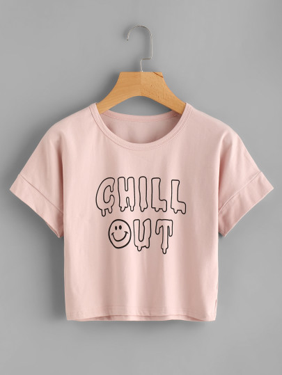 T-shirt con stampa di slogan