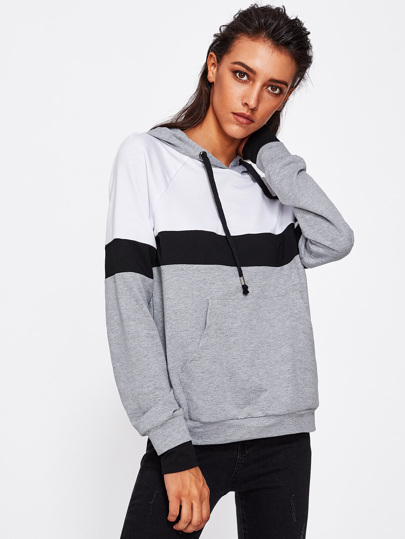 Raglan Sleeve Kangaroo Pocket Hoodie