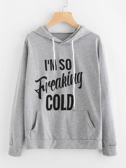 Slogan Print Hoodie