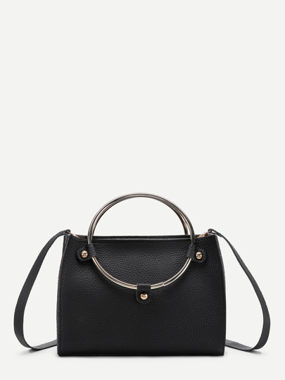 PU Crossbody Bag With Ring Handle