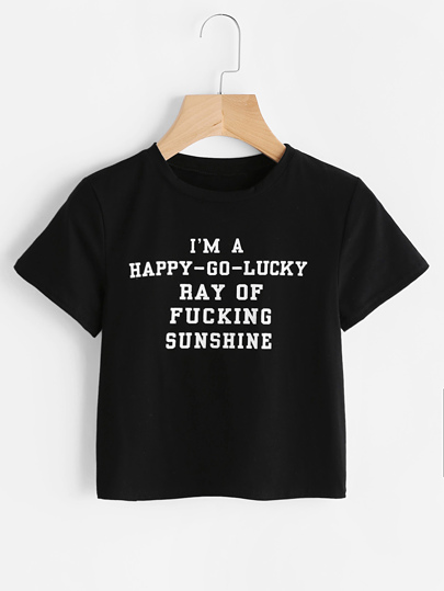 T-shirt con stampa di lettera