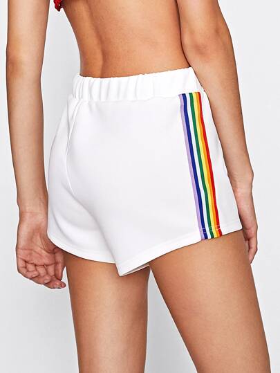 Rainbow Stripe Tape Side Shorts