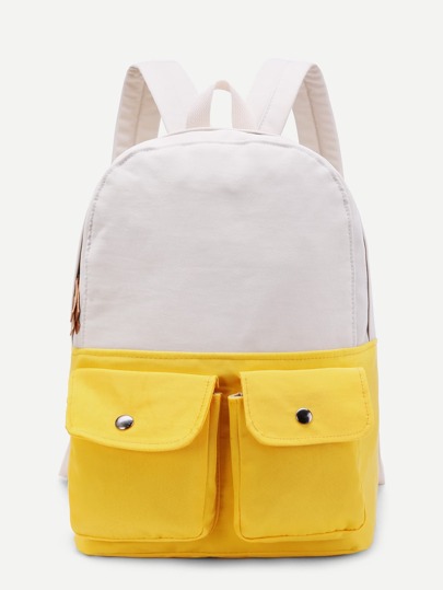 Two Tone Pocket Front Backpack