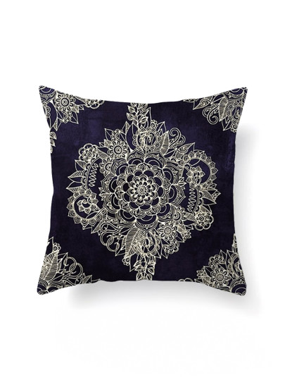 Abstract Flower Print Pillowcase Cover