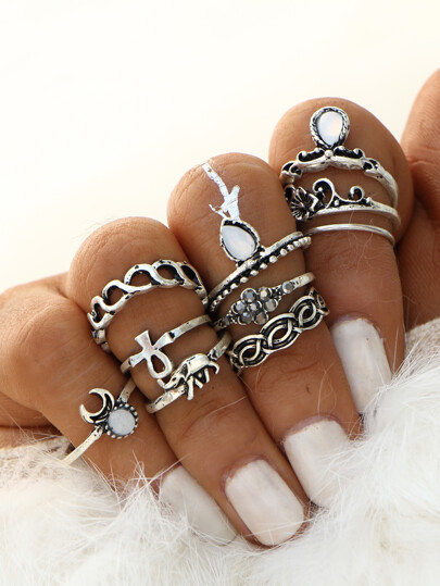 Pack de anillo con piedra preciosa