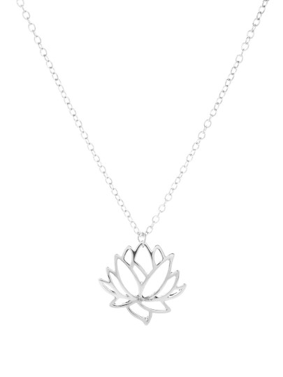 Halskette mit ausgehöhlter Lotusblume Anhänger