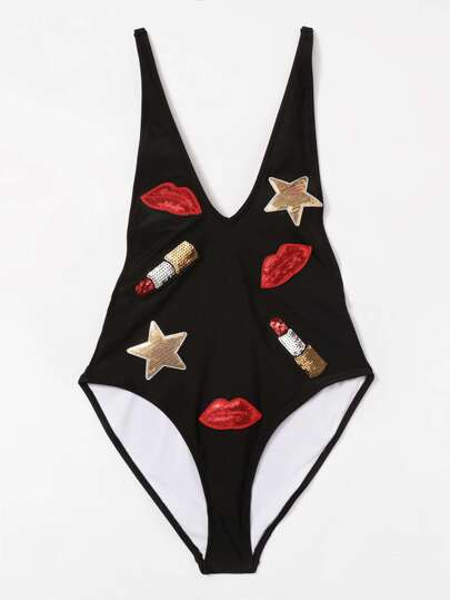 Monokini con scollo profondo