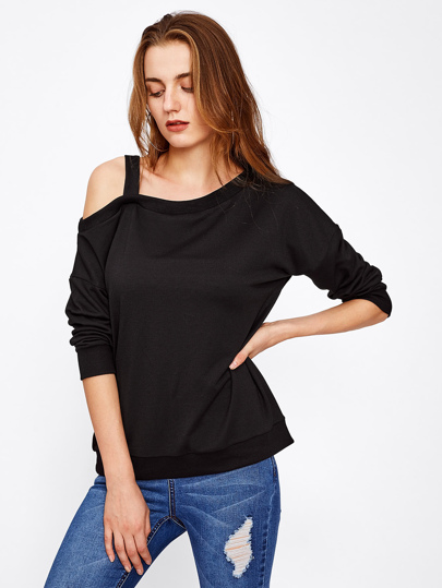 Asymmetric Cold Shoulder Sweatshirt