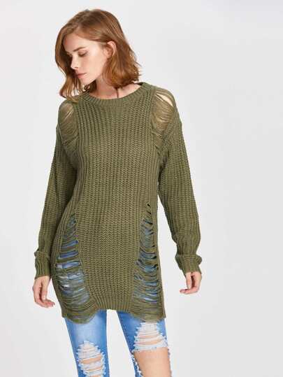 Pull-over fendu filé