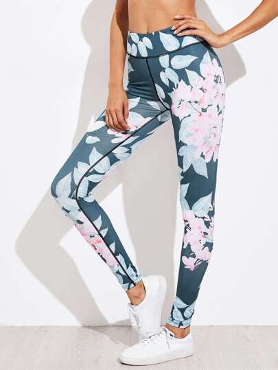 Leggins de deporte con estampado floral