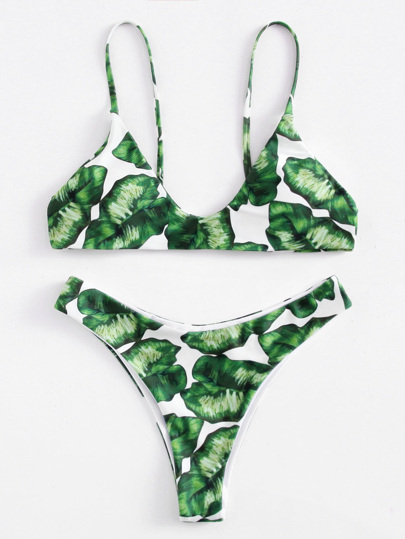 Set di bikini con stampa di giungla