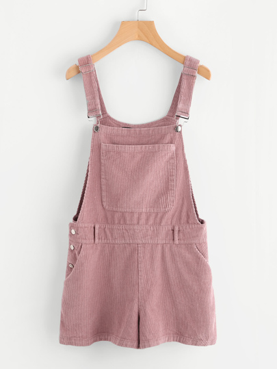 Bib Pocket Front Cord Overall Shorts