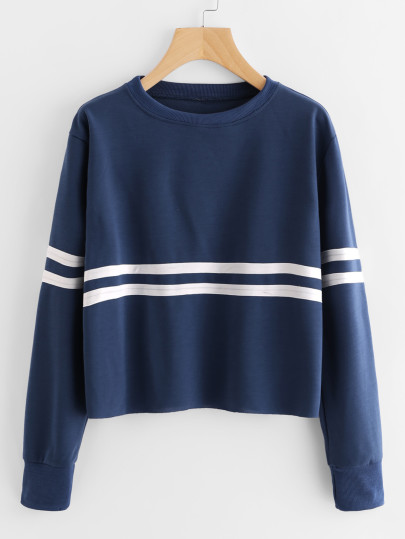 Contrast Striped Sweatshirt