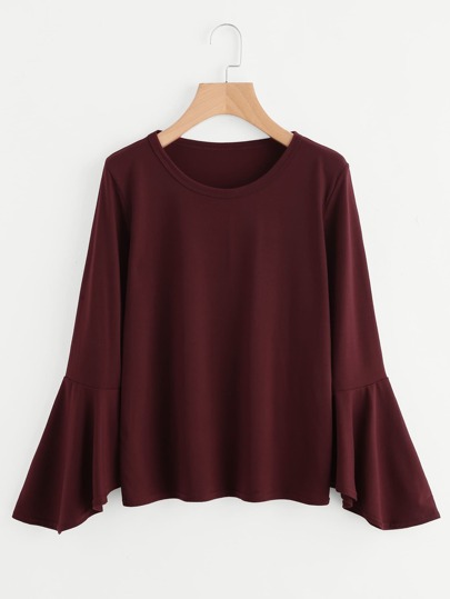 T-shirt con maniche scanalate
