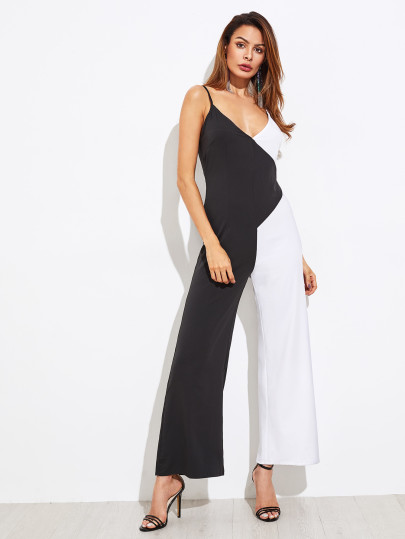 Two Tone Wide Leg Jumpsuit