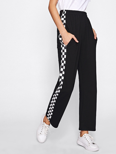 Pantalons vichy côté