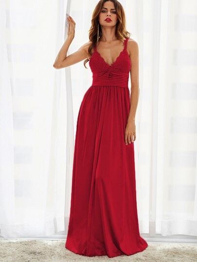 Robe divisé plissé Top dentelle triangle