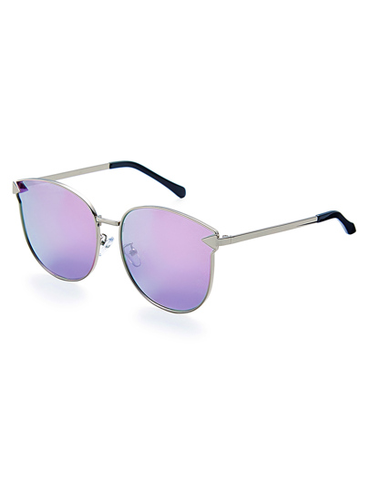 Metal Frame Flat Lens Sunglasses