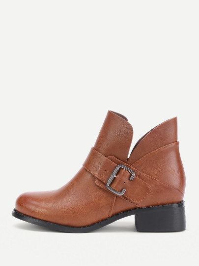 Bottes de cheville en PU décorées de boucle
