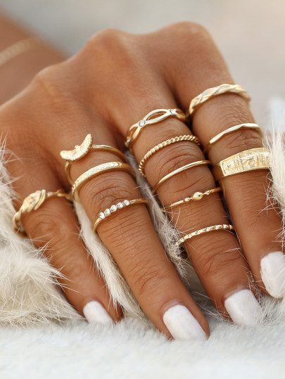 Set de anillos - dorado