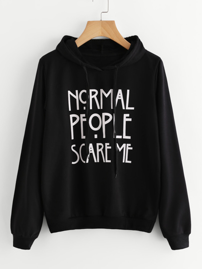 Kapuzenpullover mit Buchstabe und Kordelzug