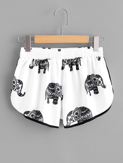 Short con estampado de elefante